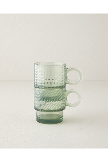 English Home Gloss Cam 2'li Kupa 300 ml Yeşil