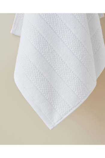 English Home Sandy Stripe Cotton Face Towel 50X80 cm White