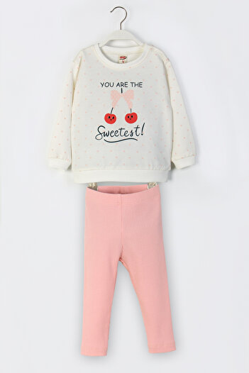 DMB BOYS & GIRLS Girl's Heart and Cherry Patterned Leggings Set