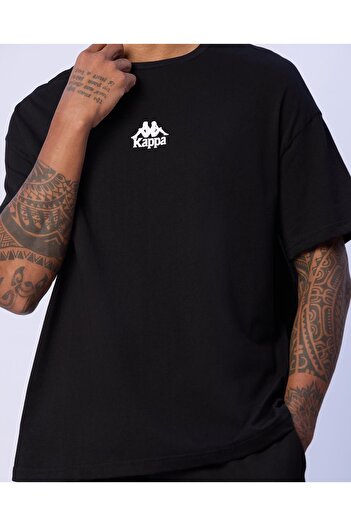 Kappa Edwin T-Shirt Erkek Siyah Oversize Fit Tişört