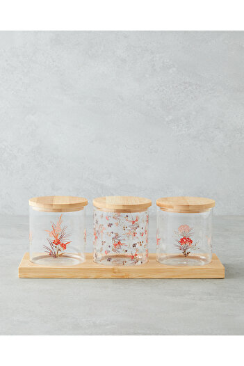 English Home Malory Glass 4 Piece Spice Jar 350 ml Transparent
