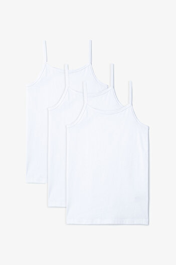 Penti Optik White W Basic 3-Piece Thin Strap Children's Undershirt