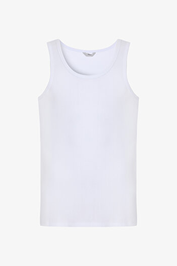 Penti White Ribbed Tank Top