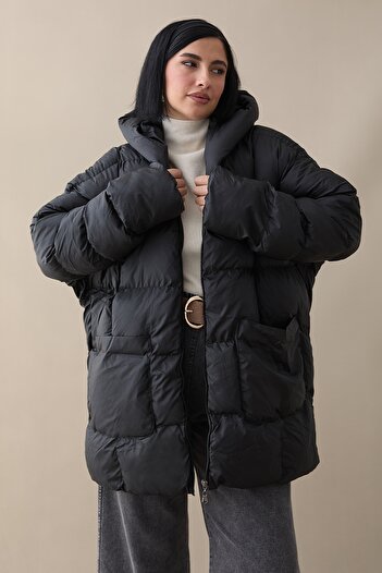 InStyle Mona Casual Puffer Jacket - Black