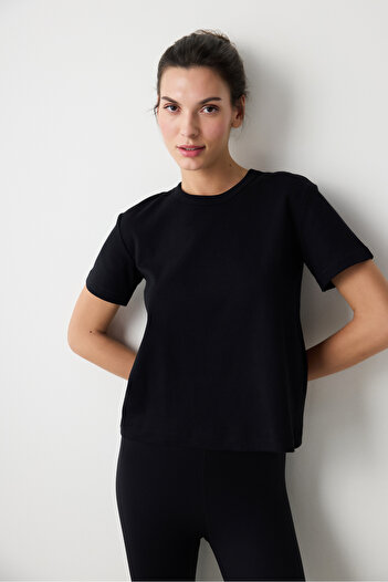 Penti Black Crew Neck Premium Cotton T-Shirt