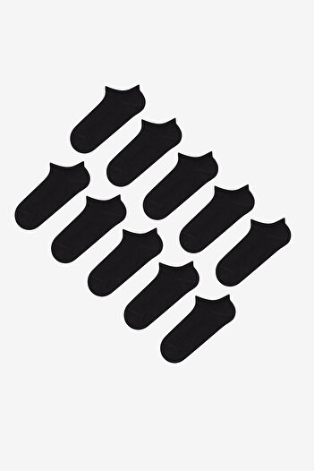 Penti Men's Basic Black 10-Piece Booties Socks