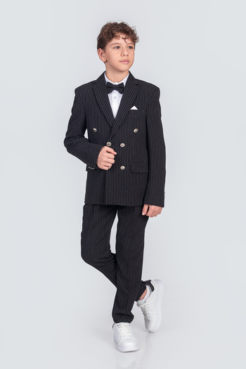 Zaziko Kids Boy's Striped Jacket Shirt Pants Bow Tie Suit Te.1001Y