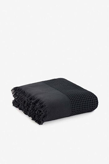 Barine Anthracite Waffle Cotton Bedspread - 240X260