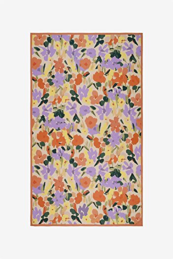 Barine Floral Patterned Cotton Pareo & Sarong Orange