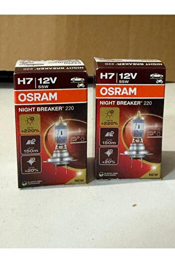 Osram 12v H7 Ampul 55w +%220 Fazla Işık Nıght Breaker 2adet