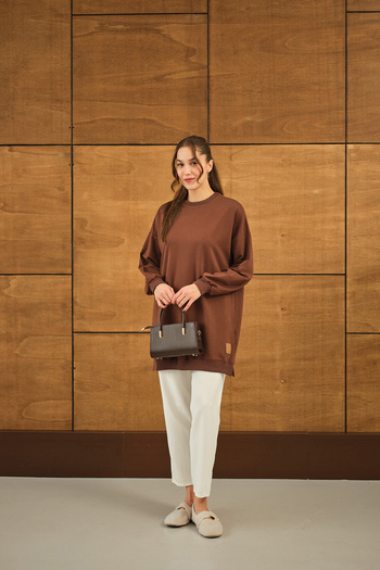 LOCCO Καφέ Casual Tunic - Γυναικεία, Λεπτομέρεια Στολή