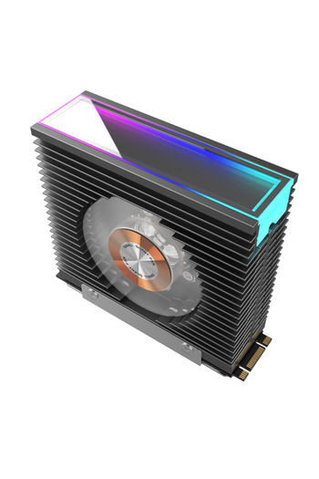 Choice وحدة تخزين SSD M.2 SSD من Black ICE Whale S50 مزودة بمروحتين وألف طبقة ومرآة ARGB Aura Sync M.2 2280 NVME So