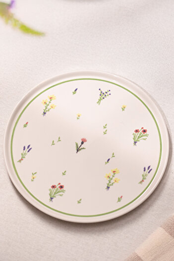 Rakle Botanical Ceramic 4-Piece Serving Plate Set 26.5 cm