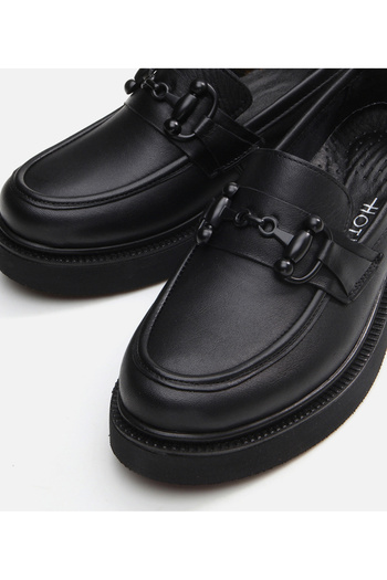 Hotiç Kadın Deri Siyah Loafer