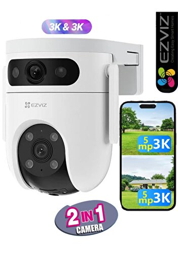 EZVIZ H9c Dual 3K Dual-Lens 10mp Pan & Tilt Wi-Fi Camera, 3K & 3K Dual Lenses, One-Tap Control For Linked