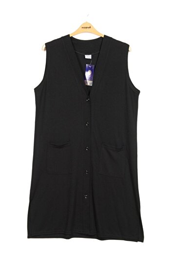 HESNA Women's Buğra Long Vest with Pockets