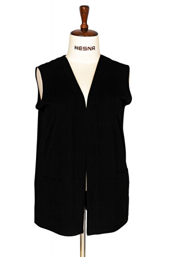 HESNA Women's Buğra Pocketed Buttonless Vest