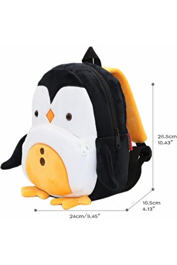 Malvys Malvys® Plush Backpack – Penguin “Pingu” 26 cm, Soft and Playful Schoolbag for Children 2-7 years old