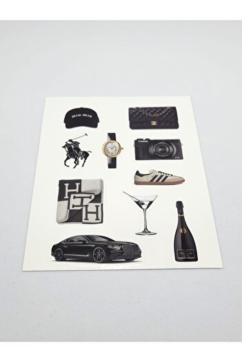 Generic Luxury Fashion Aesthetic Decal Sticker Sheet – Designer Style Stickers for Laptop, Car, Notebook,