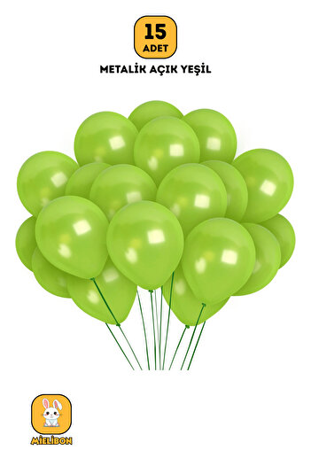 Mielibon 15 Pcs Metallic Light Green Balloons - 12 Inch Bright Color