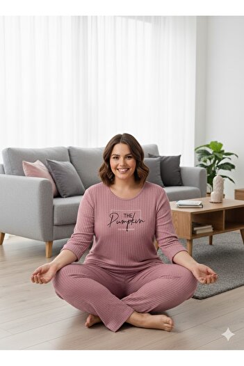 FAMES PİJAMA Women's Pink Pumpkin Pajama Set
