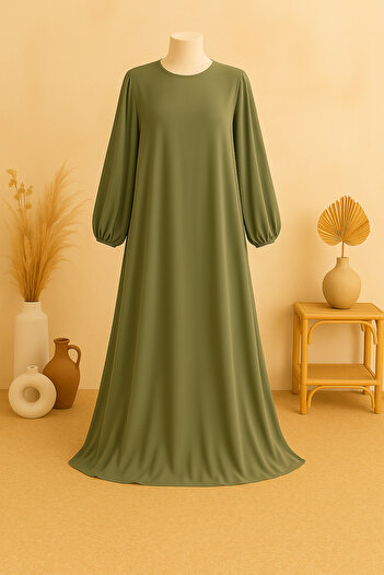 Misue Handmade Medina Silk Hijab Dress, Comfortable Loose Dress, Unlined, Full Length Stylish Evening Dress Casual Hijab Clothing