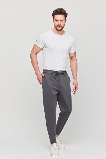 YXC Trend Maker Men's Slim Fit Elastic Waist Drawstring Zipper Lycra Comfortable Jogger Pants