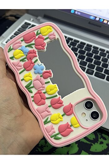 EDELFU iPhone 11 - Pink Mirrored Tulip Soft Dough Silicone Phone Case