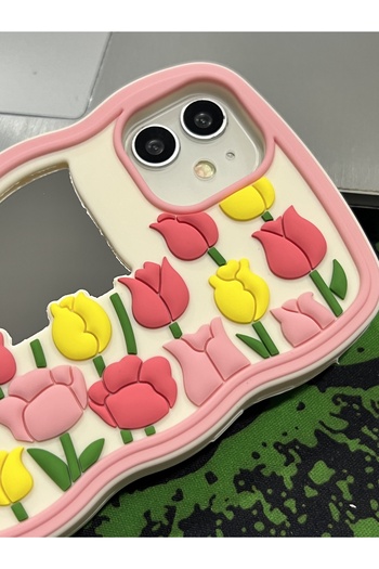 EDELFU iPhone 11 - Pink Mirrored Tulip Soft Dough Silicone Phone Case