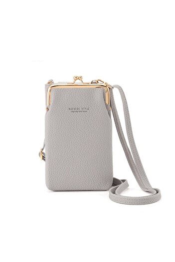Saharina - Shoulder bag for smartphone, cards and money, elegant and practical, grey