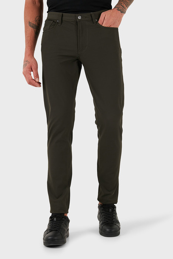 Emporio Armani Stretch Slim Fit Regular Waist Narrow Leg Pants Men's Trousers Em000121 Af18502 U8120