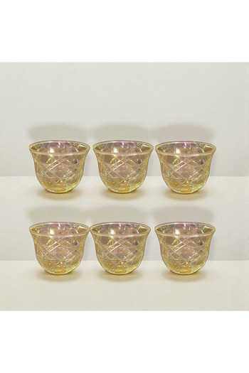 AYZ HOME 6-Piece Colorful Cut Crystal Glass Coffee Side Tray / Mirra Set