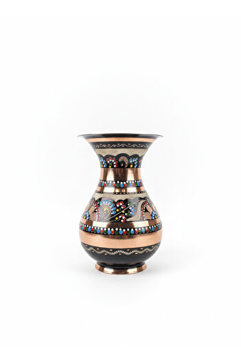 Zinnun Copper Enamel Vase -Gülçiçek-