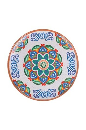 SHOPIENS Melamine Plate with Colorful Aztec Pattern Ø20 cm