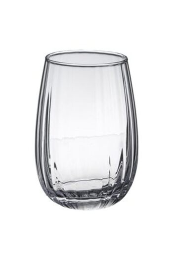 SHOPIENS Glass Tumbler with 'Bubble' Stripe for Water 380 ml