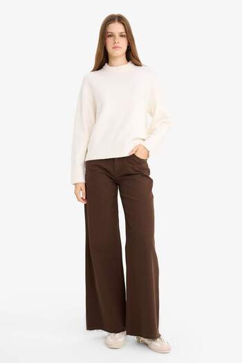 DeFacto Oversize Wide Fit Crew Neck Knit Sweater R6044Az25Wn