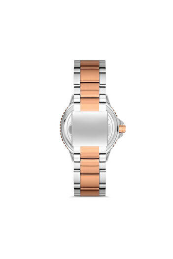 Tesbihane Ferro Rose and Silver Steel Band Men's Wristwatch 3 Atm Water Resistant Th-F11238A-E2