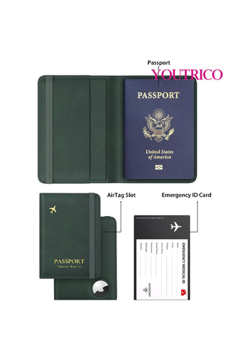 Youtrico Air Tag Passport Holder,RFID Passport Wallet Cover for Women,Passport Protector Case,No Airtag,