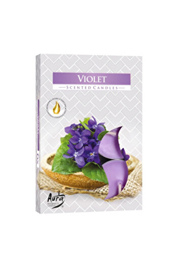 OEM Set of 6 Scented Candles – Violet | Floral Pampering and Emotional Tranquility