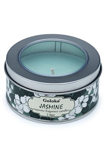 Goloka Scented Candle in Metal Tin, Sacred Aromatherapy for Your Soul, Jasmine
