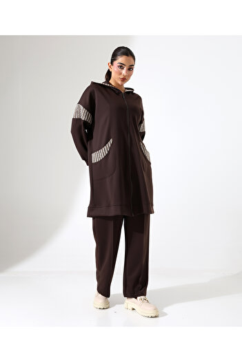 Fi'l Arz Fashion Women's Hooded Modal Sportswear Plus Size Set