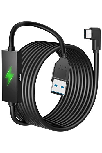 mazn Kuject Link Cable 16ft Design Compatible with Quest 3S/3 and Quest 2 Pro Separate Charging Port for