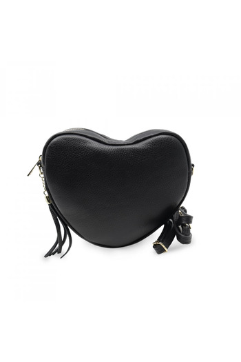 BESSO Cuoricione Black Genuine Leather Shoulder Bag