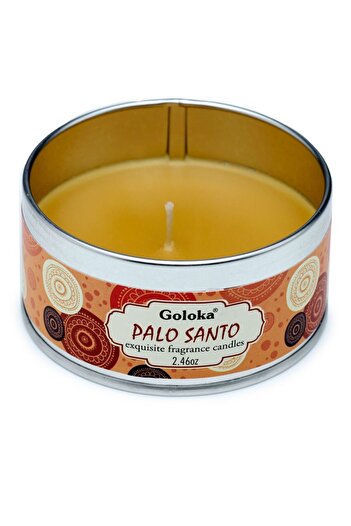Goloka Scented Candle in Metal Tin, Sacred Aromatherapy for Your Soul, Palo Santo