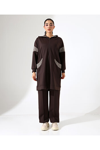 Fi'l Arz Fashion Women's Hooded Modal Sportswear Plus Size Set