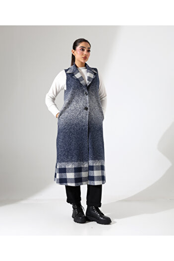 Fi'l Arz Fashion Button Closure Long Plus Size Vest