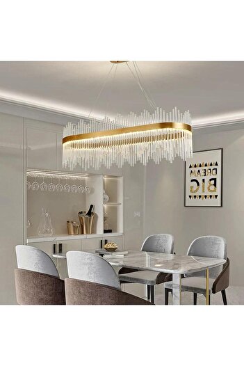 RFAN LED Chandelier, Model 8817/800*300, Crystal Texture, Metal, 120W, Gold