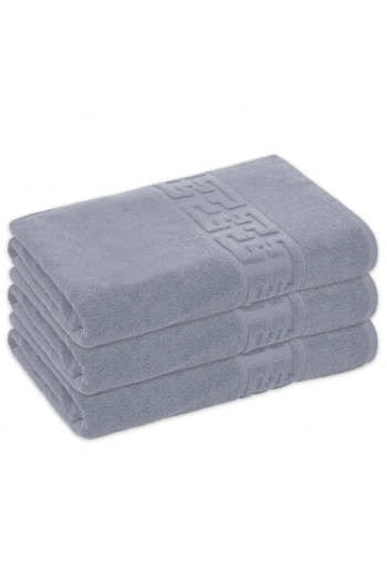 OEM Set of 4 Greek pattern towels 70 x 130 cm, Pakistani cotton, density 500 g/m2, grey