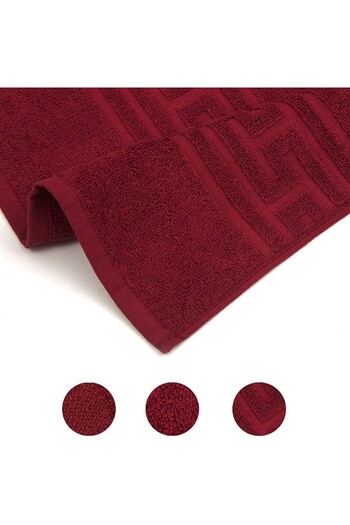 TRUVA Set of 4 Greek pattern towels, 70x140cm, 100% Pakistani cotton, density 500g/m² – grenadine