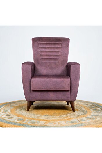 Danube Home King 1-Seater Fabric Sofa in Rich Purple Brown - Stylish Minimal Design with Plush Comfort